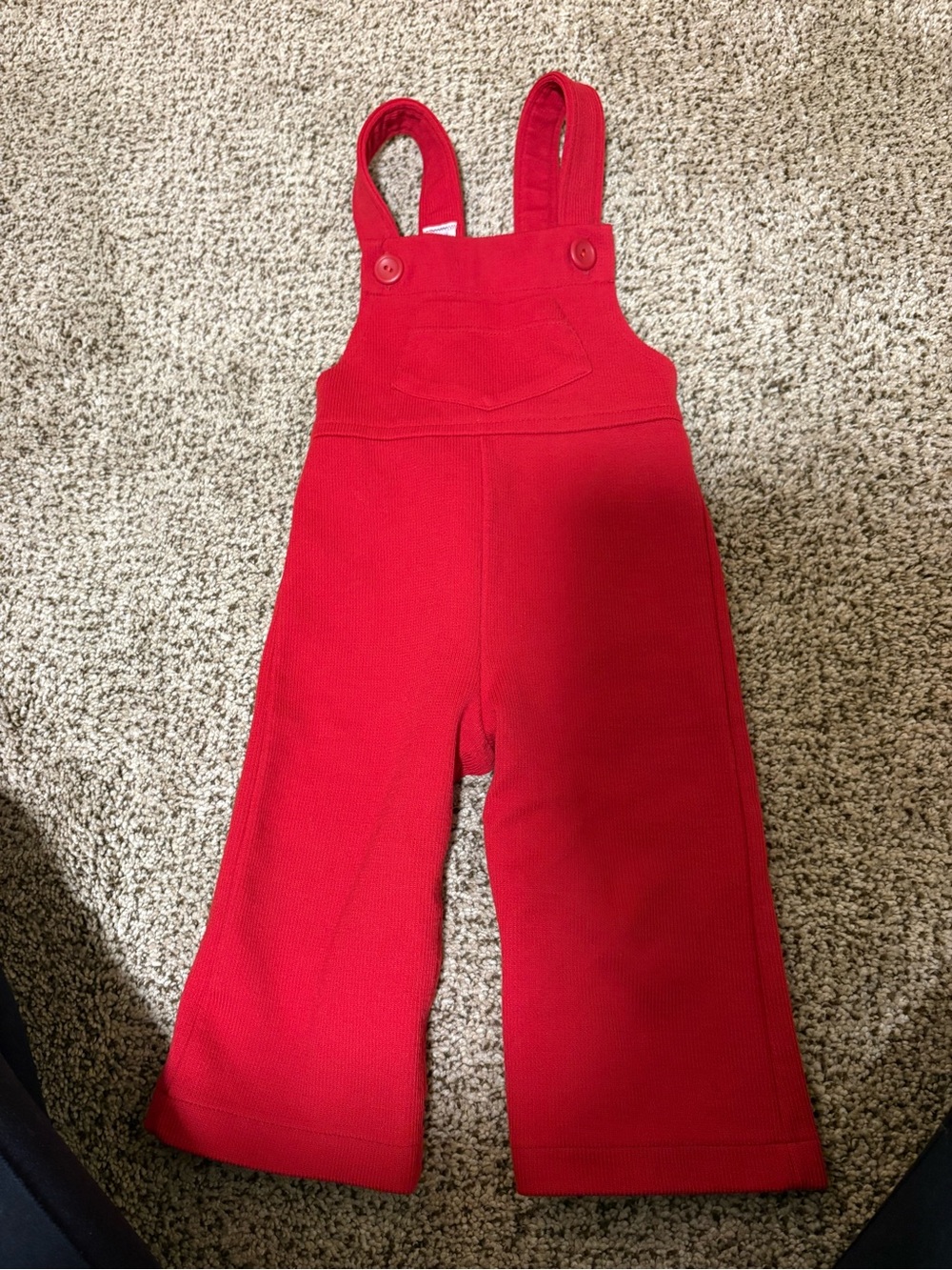 Carter's Bright Red Knit Overalls with Adjustable Straps